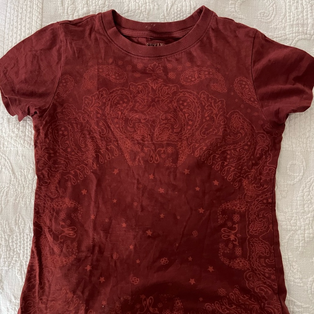 Shyanne Red Fitted Short Sleeve Tee
